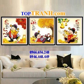 Tranh gắn đá phúc lộc thọ